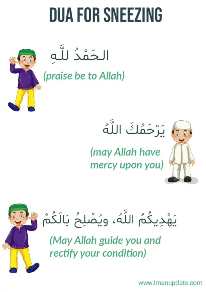 Dua For Sneezing and Reply in Arabic and English